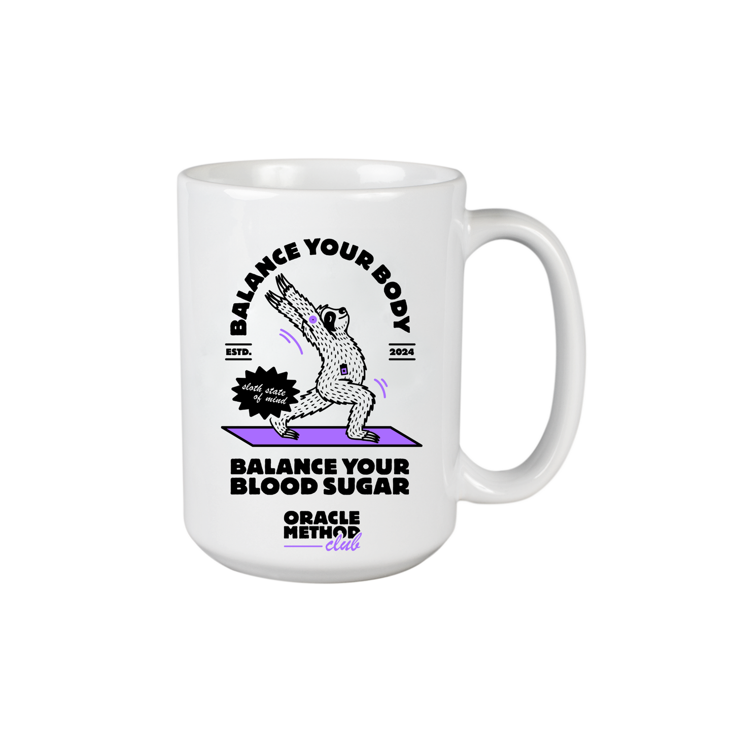 Mug - coloured handle - Balance your Body Balance your Blood Sugar
