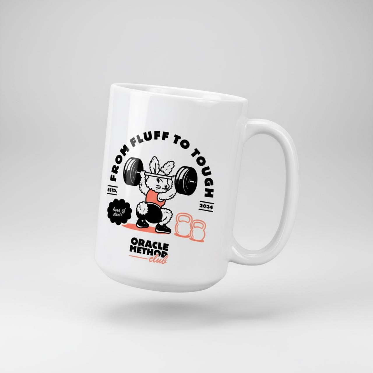 Mug - From fluff to tough - female bunny - white