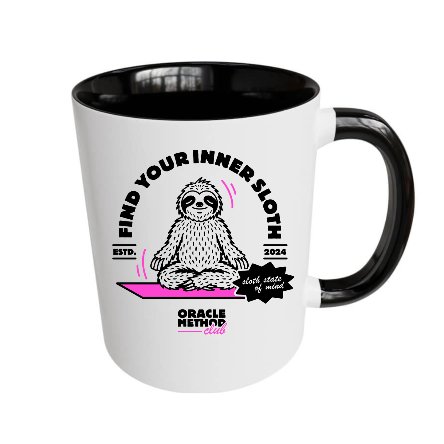 Mug - coloured handle - Find your inner Sloth
