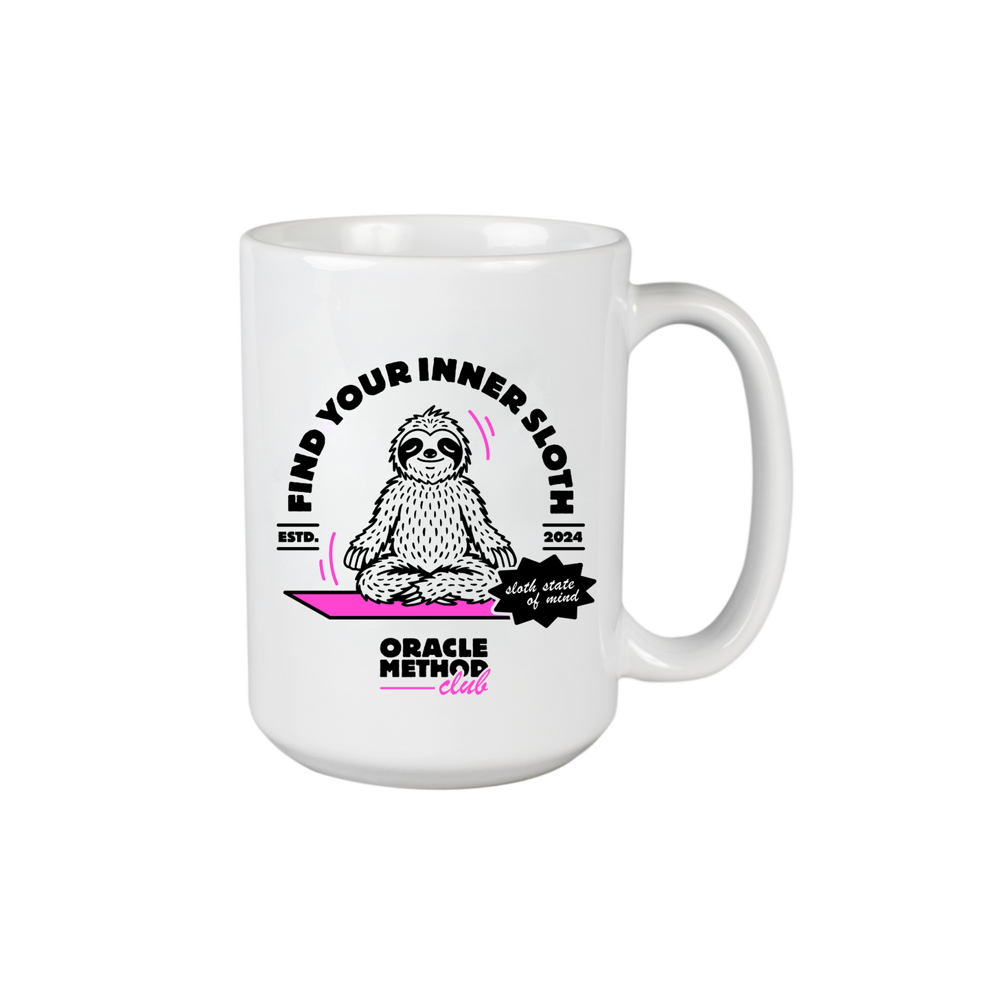 Mug - coloured handle - Find your inner Sloth