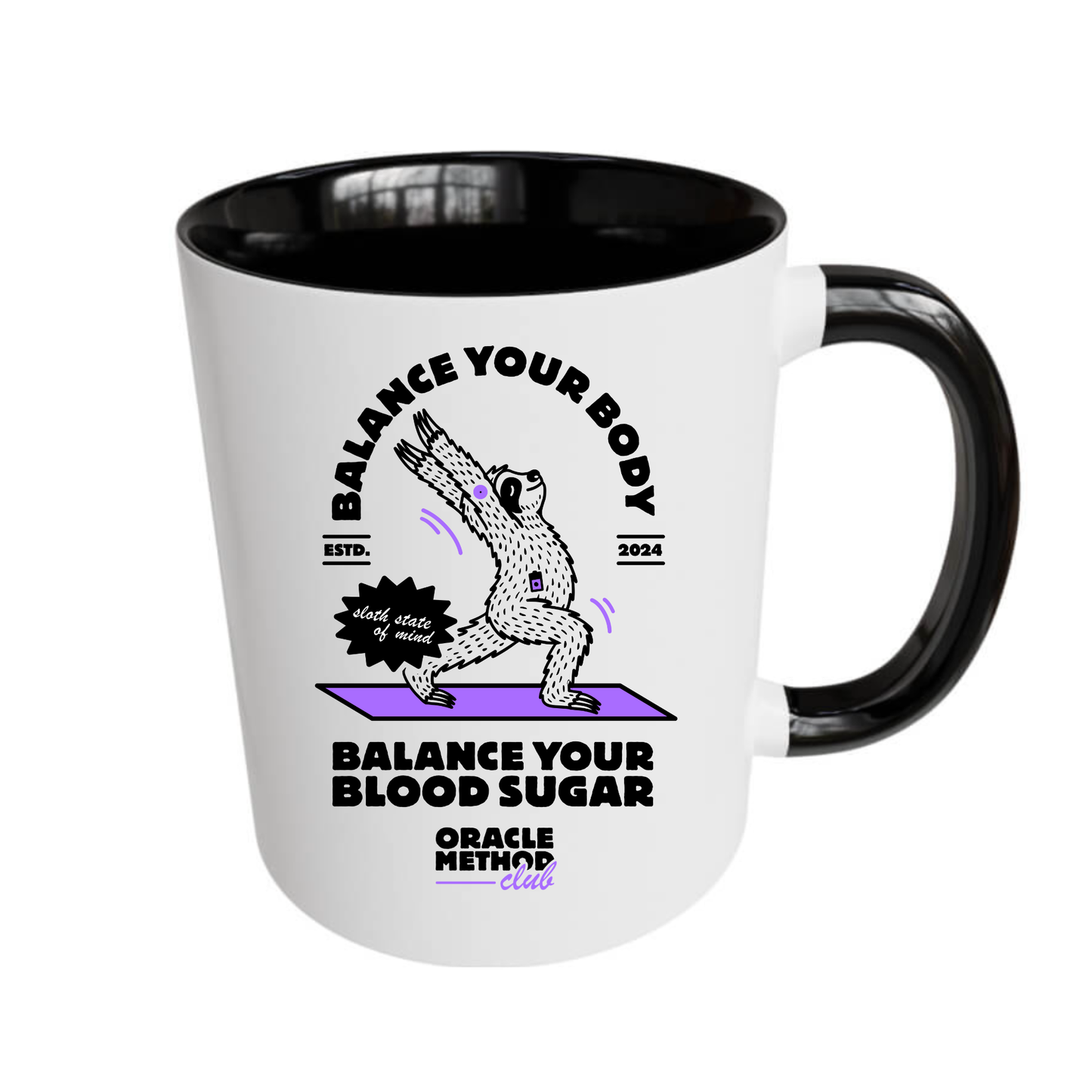 Mug - coloured handle - Balance your Body Balance your Blood Sugar