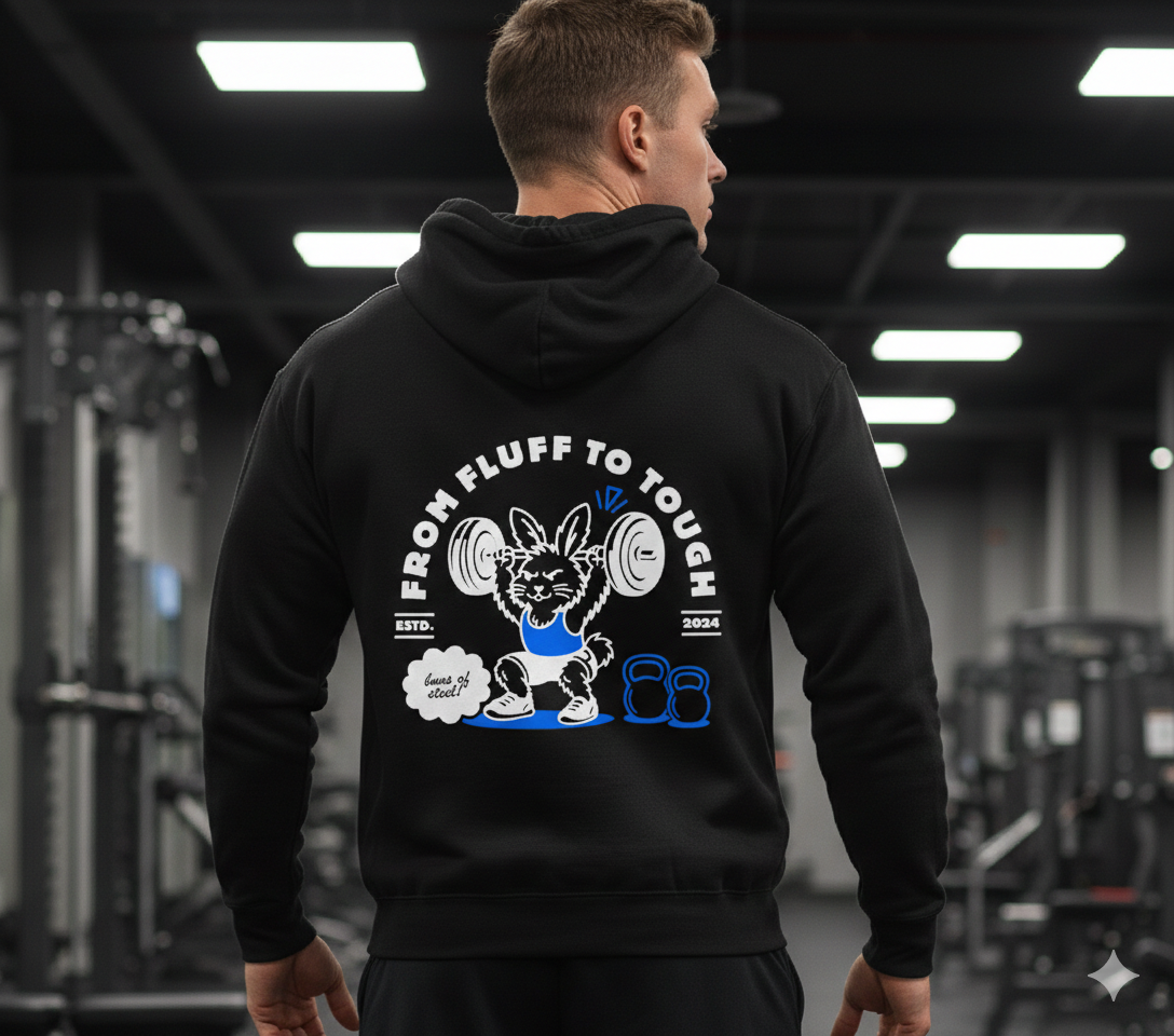 Hoodie - From Fluff to Tough - male bunny