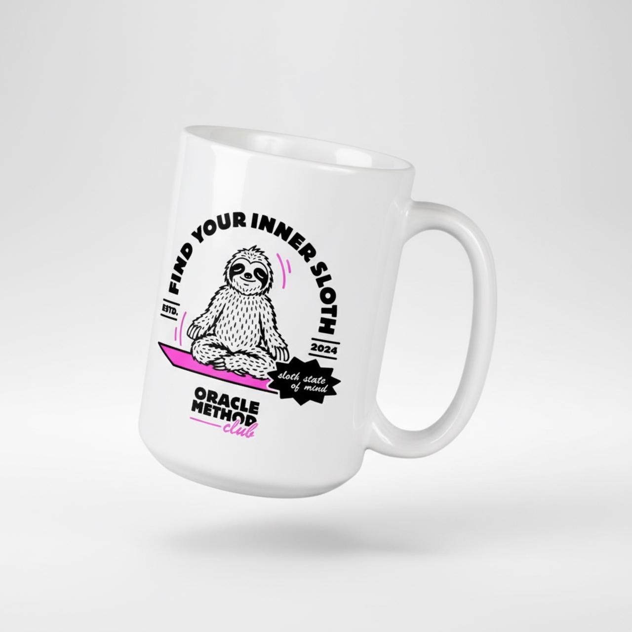 Mug - coloured handle - Find your inner Sloth - white