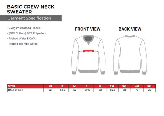 Size Guide - Sweatshirt - Unisex