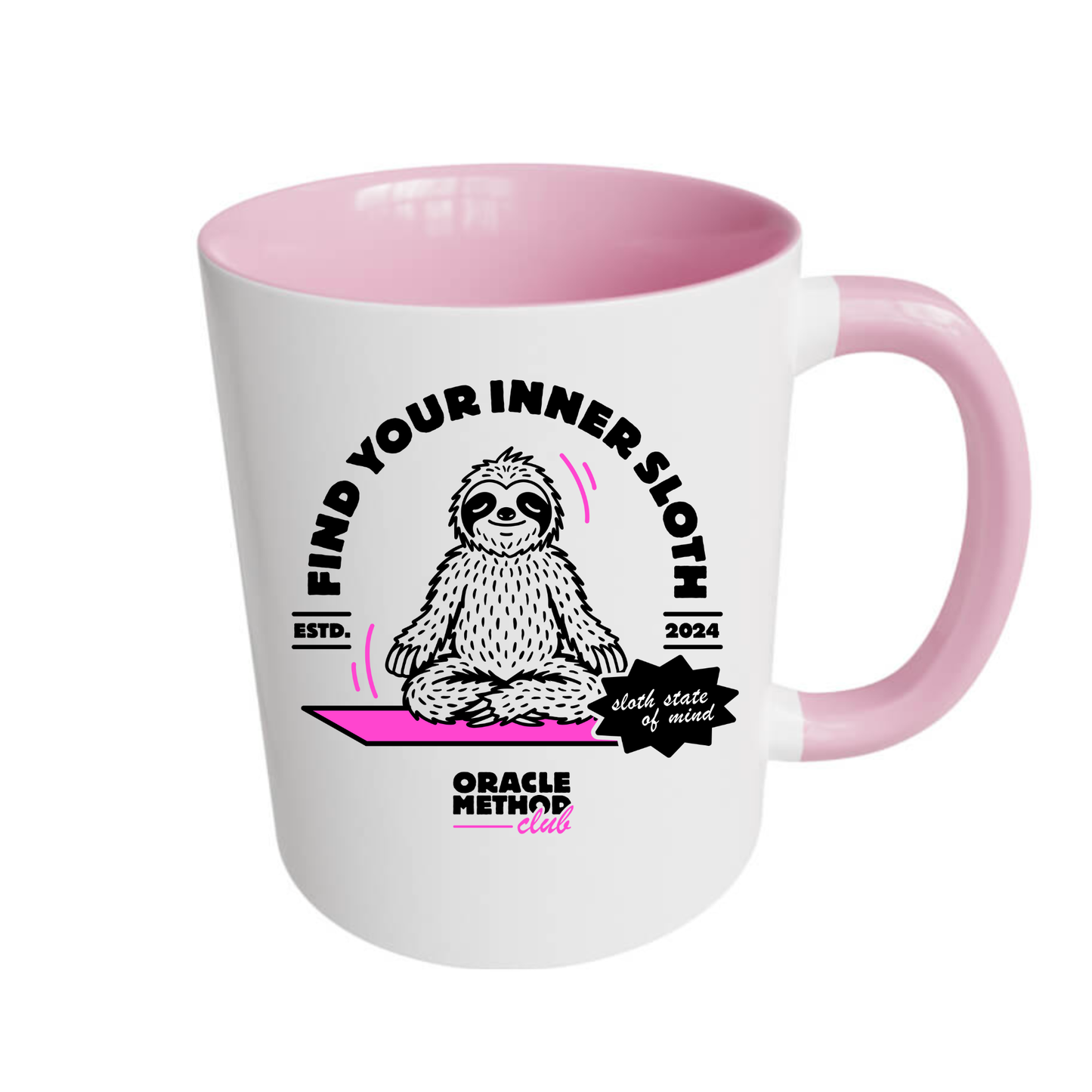 Mug - coloured handle - Find your inner Sloth
