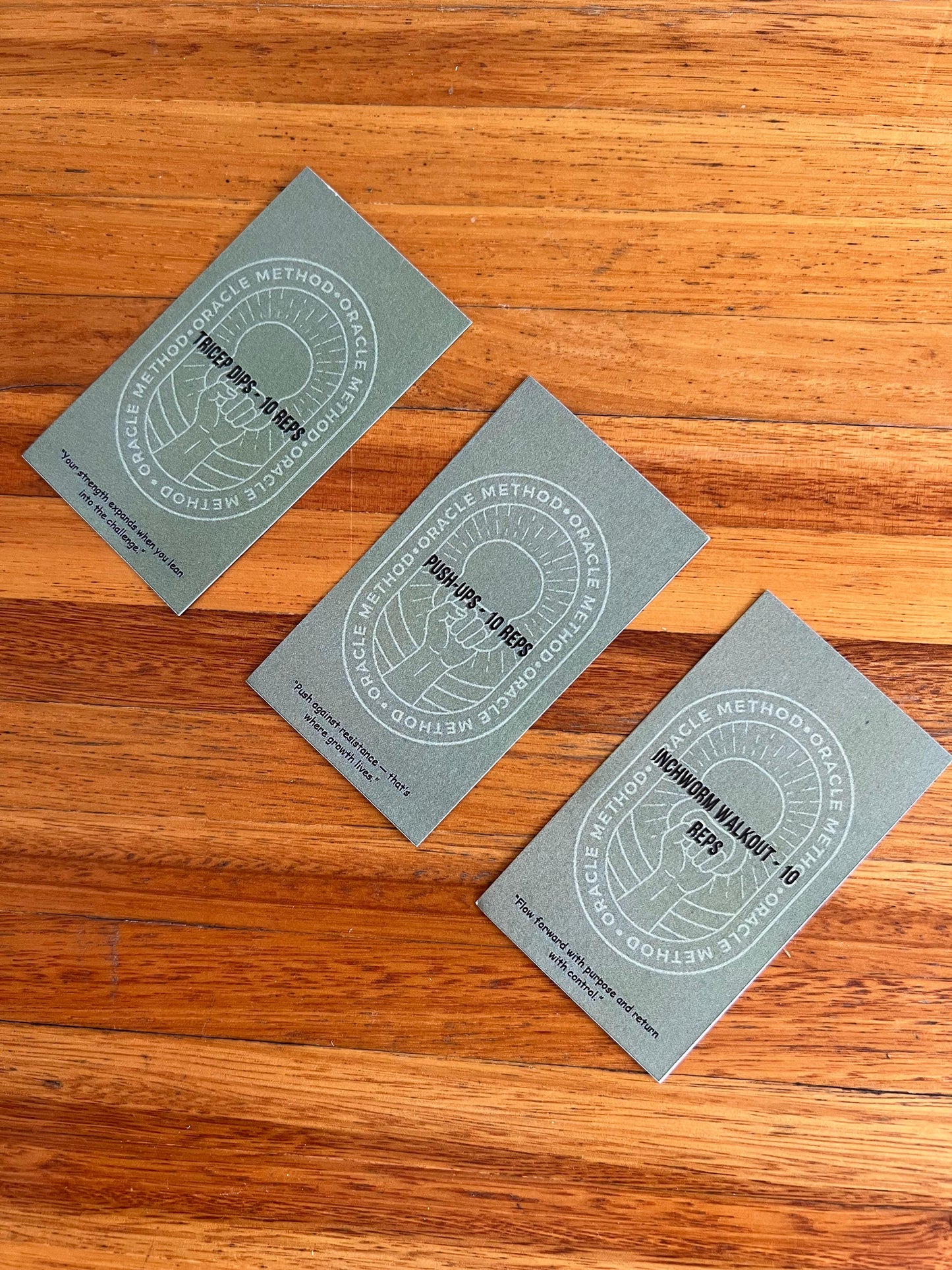 Oracle Method Fitness Cards