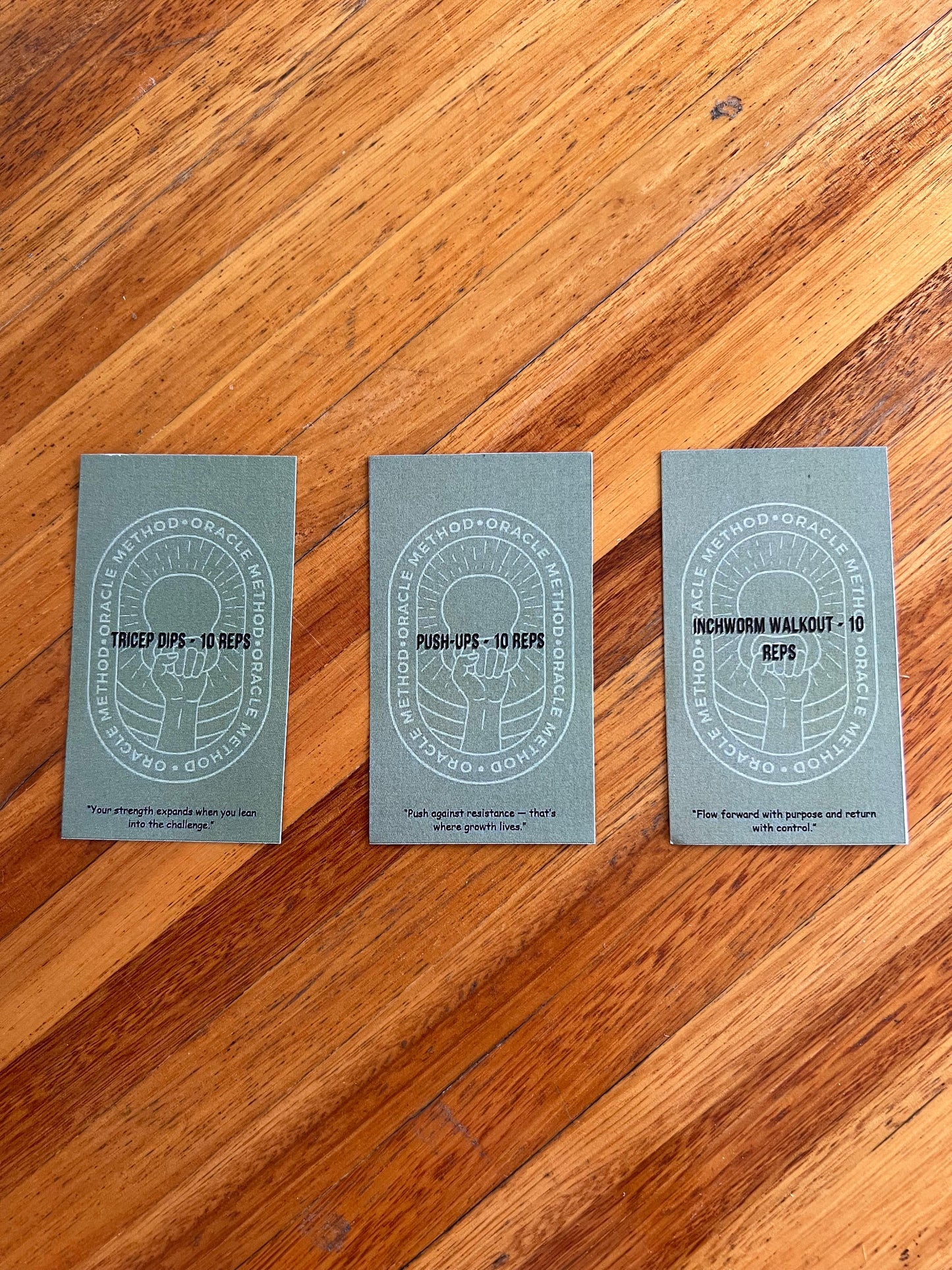 Oracle Method Fitness Cards